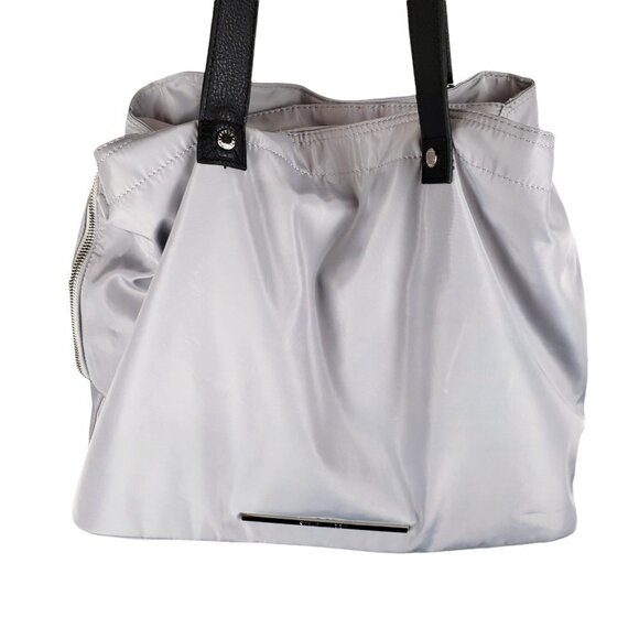 Steve Madden Bstripe Purse Gray Nylon Shoulder Tote Y2K Spellout - Picture 11 of 12